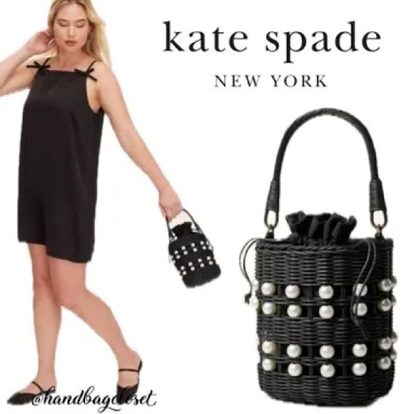 kate spade Handbags - Kate Spade New York x Target Pearl Embellished Basket Bucket Bag w/Pearl Accents